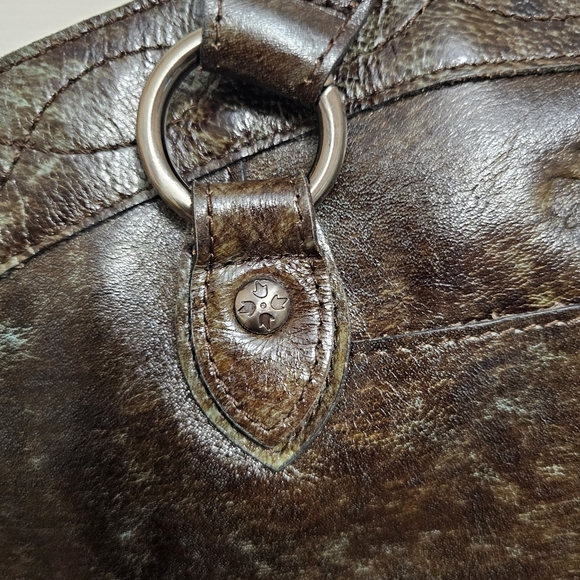 Patricia Nash Burnished Cutout Tooled Tourquoise Adaline Tote w/ Matching Pouch - Picture 8 of 14